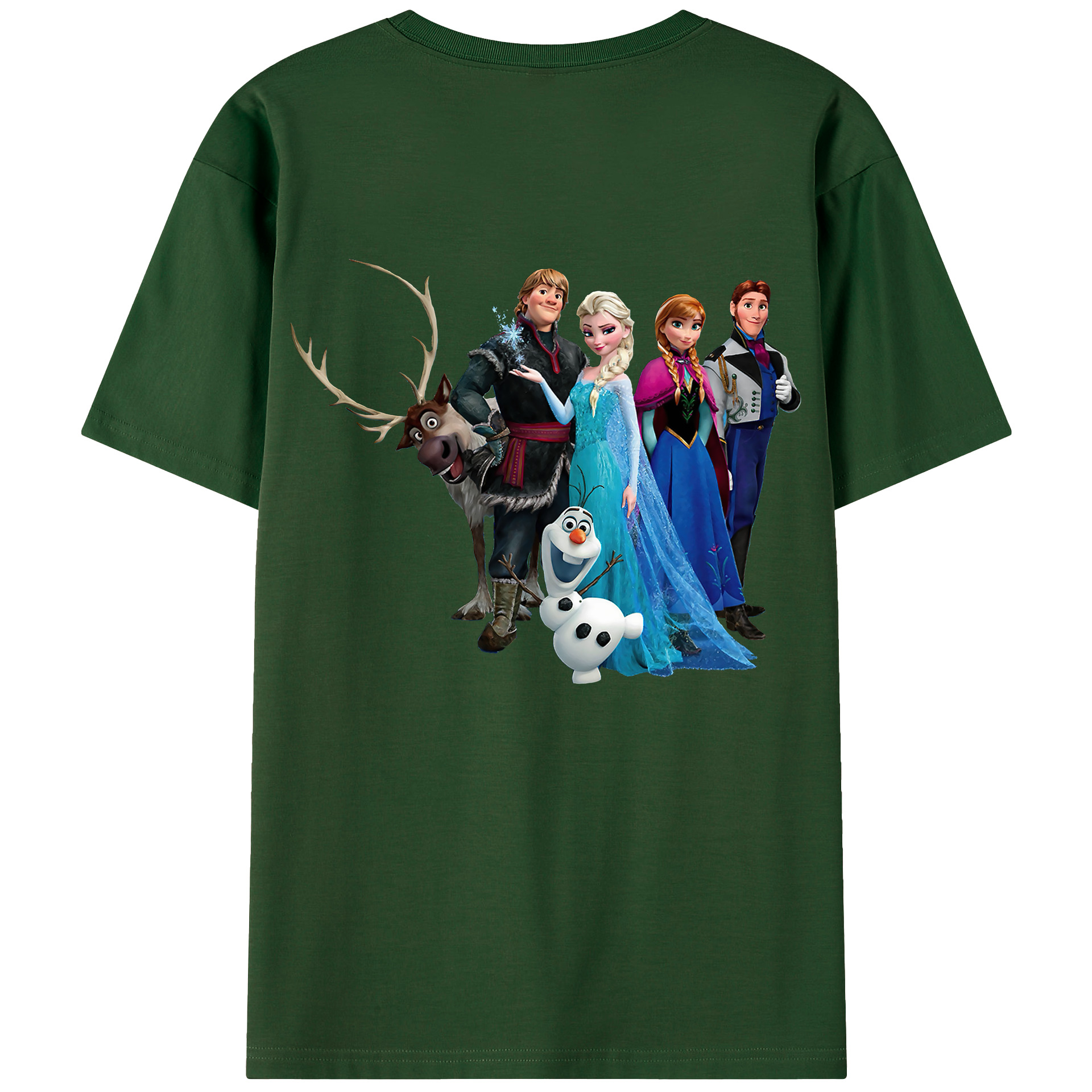 （画像用） アナと雪の女王 アンナ エルサ Frozen Anna Elsa 綿100％半袖Tシャツ（背面プリント）